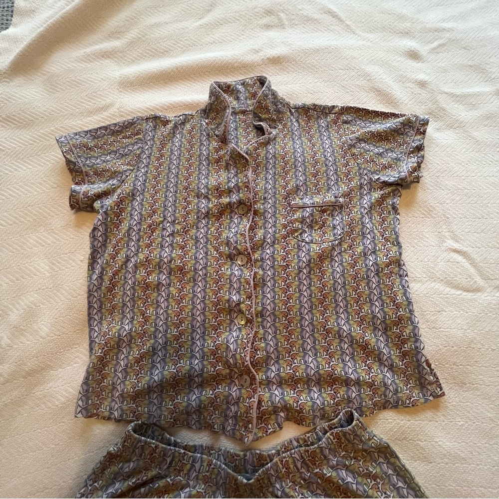 Rainbow Disco Elephant Roller Rabbit Polo Pajamas - Picture 2 of 6